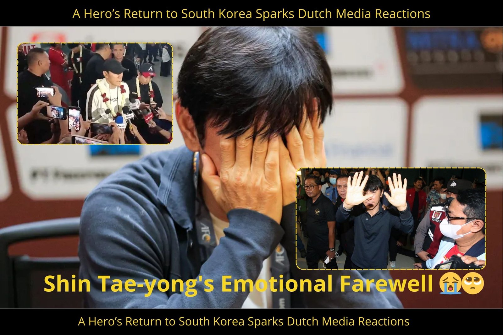 Shin Tae-yong wipes his tears as he bids farewell to Indonesia, leaving behind a legacy in national football.